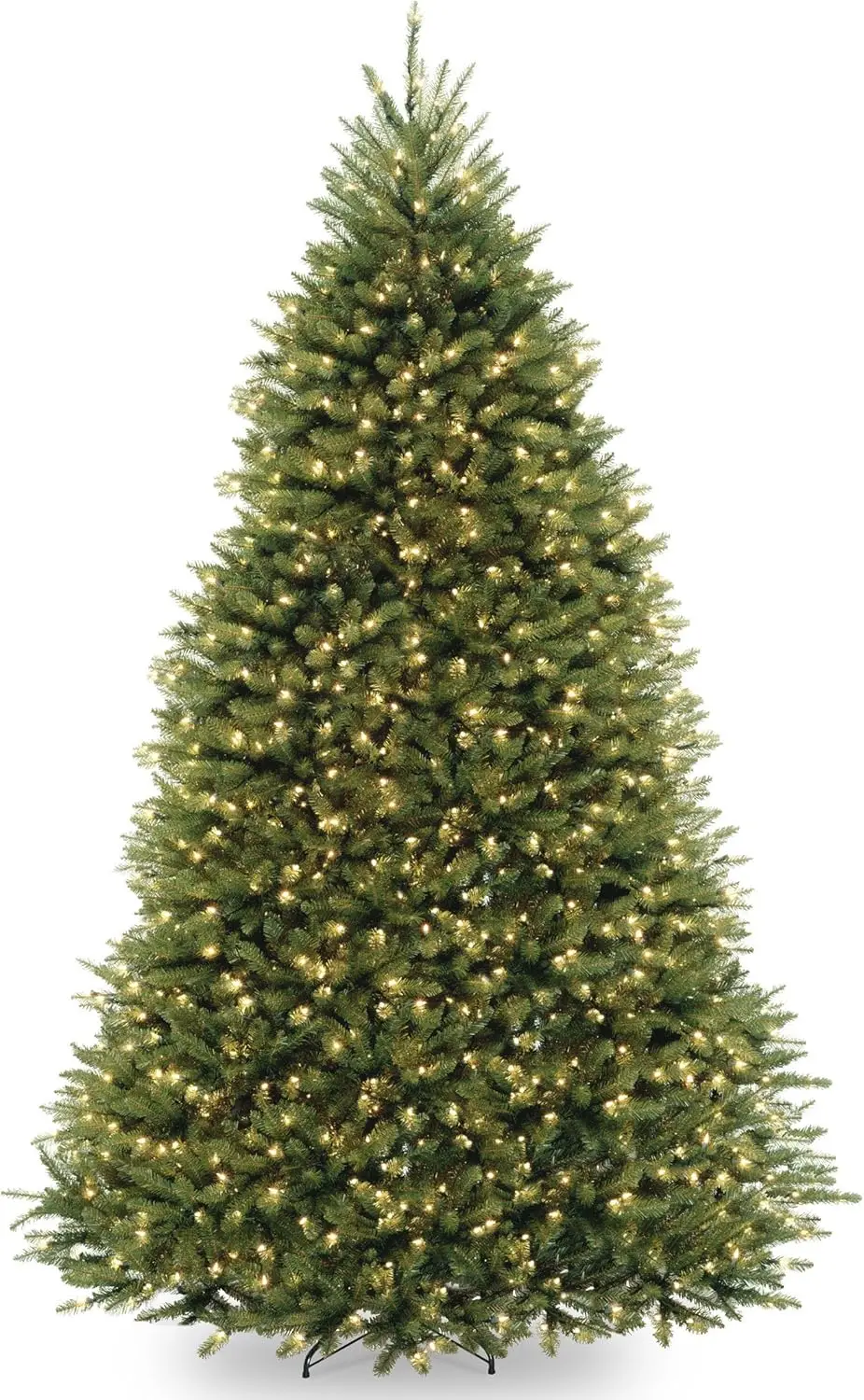 

Pre-Lit Artificial Full Christmas Tree, Green, Dunhill Fir, White Lights, Includes Stand, 9 Feet