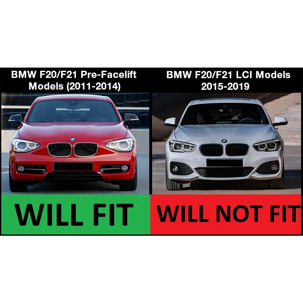 For BMW 1 Series F20 F21 Pre-LCI Double Slat Kidney Grille Gloss Matte Black Carbon M Color DE-Flag Color Grill 2011-2014 116i