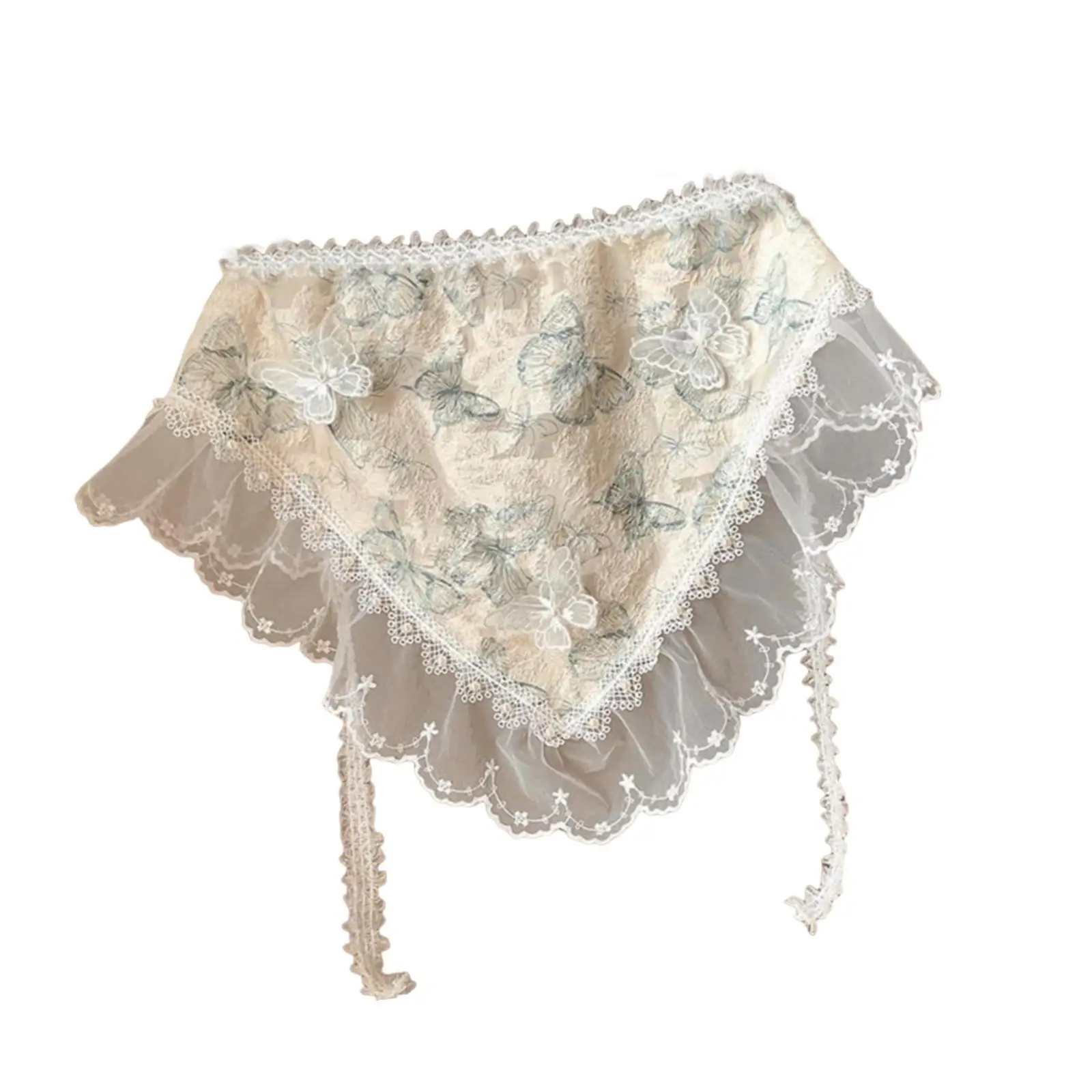 

Кружевной платок-бандана с узором бабочки, стильный для весенне-летнего сезона и отпуска