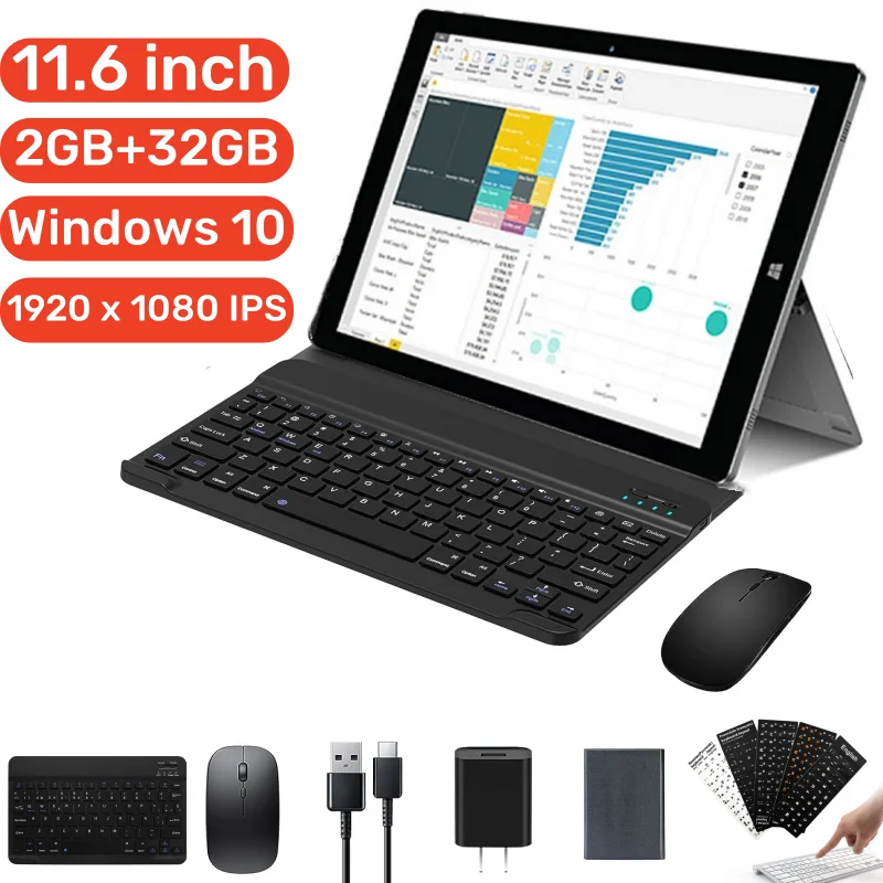 

Drop Shipping 11.6 INCH D11 Windows 10 Tablet PC 2GB+32GB Dual Camera WIFI HDMI-Compatible 1920*1080 IPS 7000mAh 2*USB