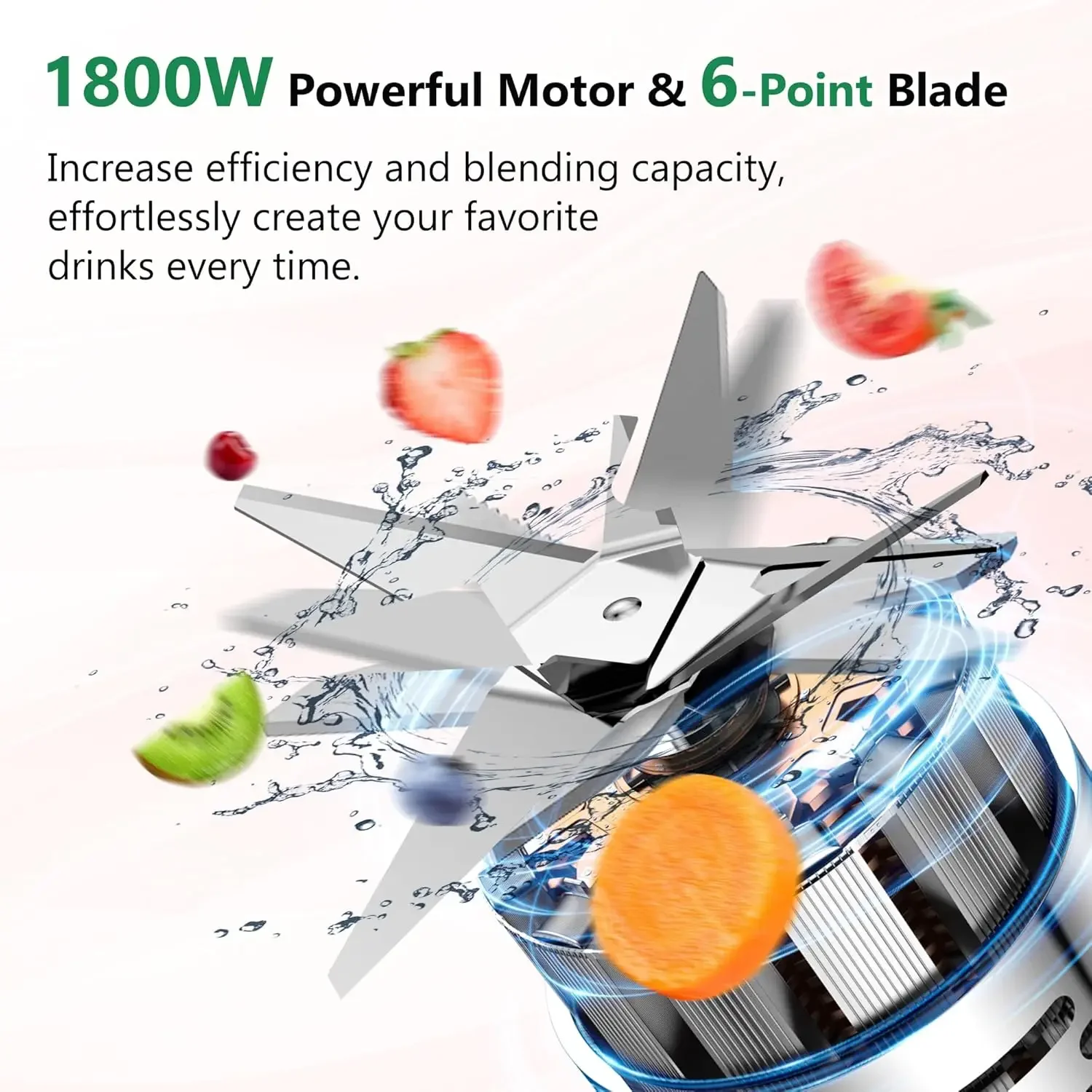 Licuadora, licuadora profesional de 1800 W para cocina con 10 velocidades, potente licuadora trituradora de hielo sin BPA de 68 oz para J