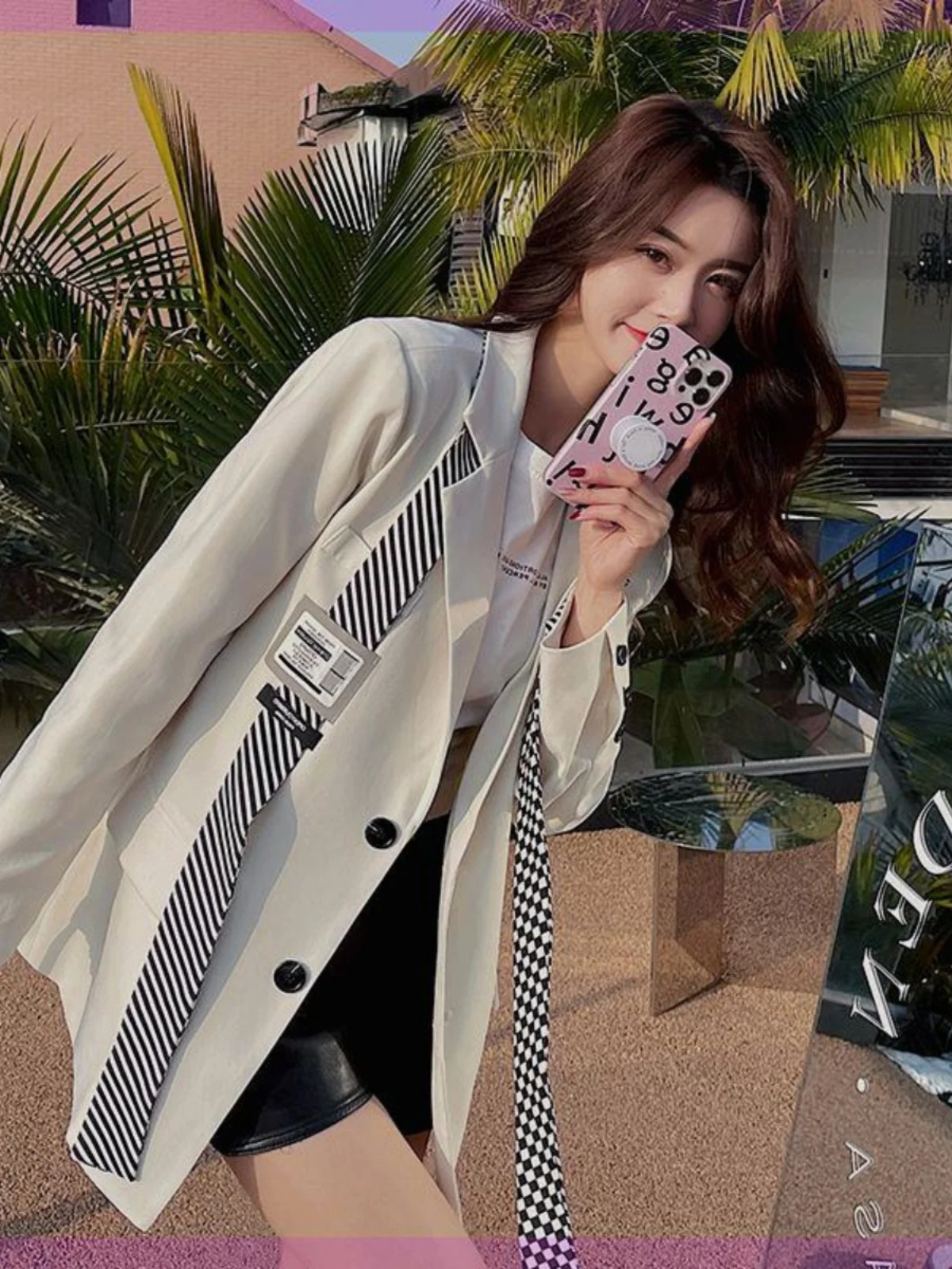 Casual Elegant Women's Suit Jacket Short Style Beautiful Fashionable Spring Autumn New Arrival Small Size Friendly Long Sleeve