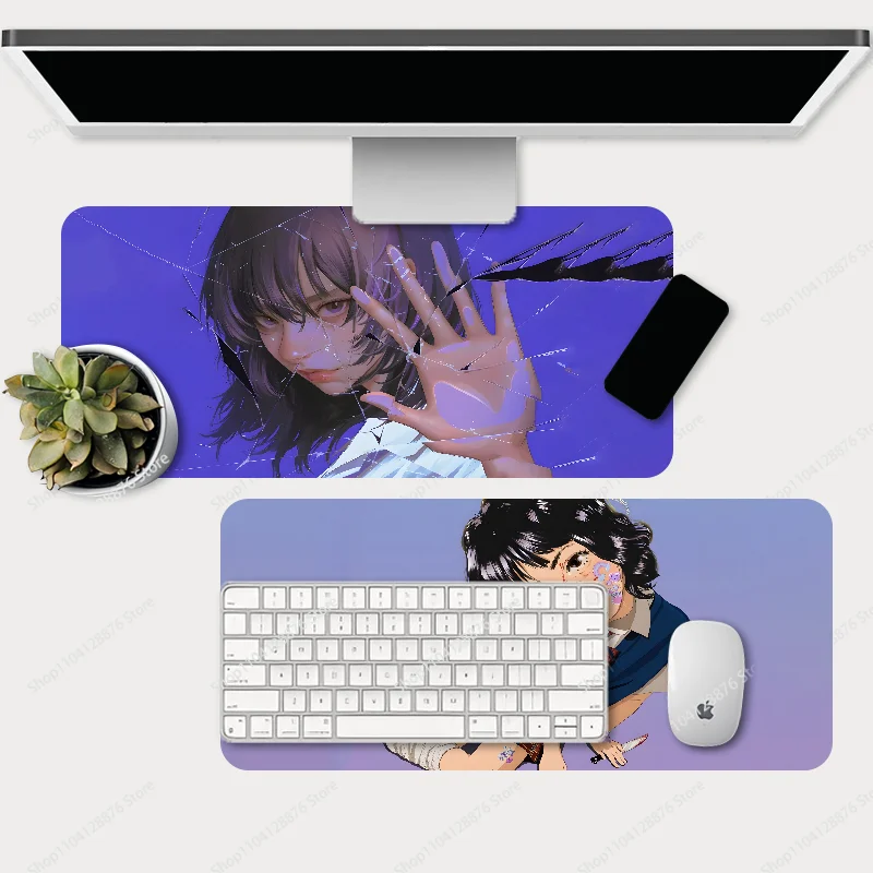 HD Print Cute Anime Girl Mousepad Gaming Mouse pad Gamer Pc Accessories Deskmat Keyboard Mat Desk Protector Mause Pads