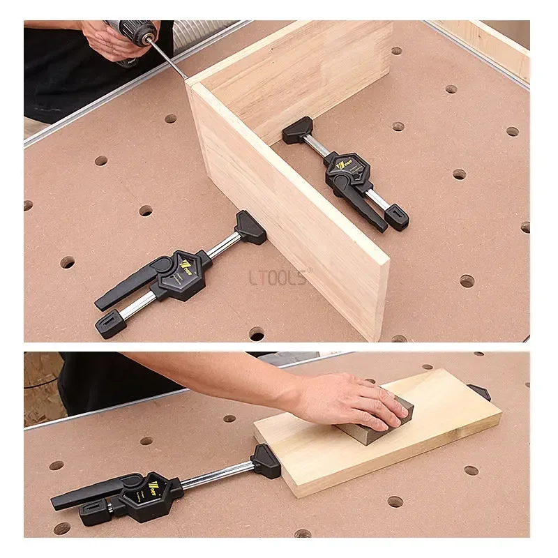 Imagem -03 - Workbench Dog Holes Quick Acting Segure a Braçadeira Fixação Ajustável Clip Fixo Rápido Bancos para Carpintaria 19 mm 20 mm