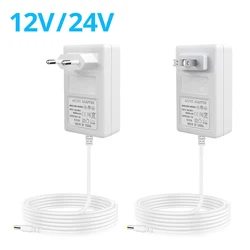 DC 12V 24V 2A 3A Power Supply White Cover Transformer Power Adapter Driver for LED Strip/LED String/Light Bar EU Plug/US Plug