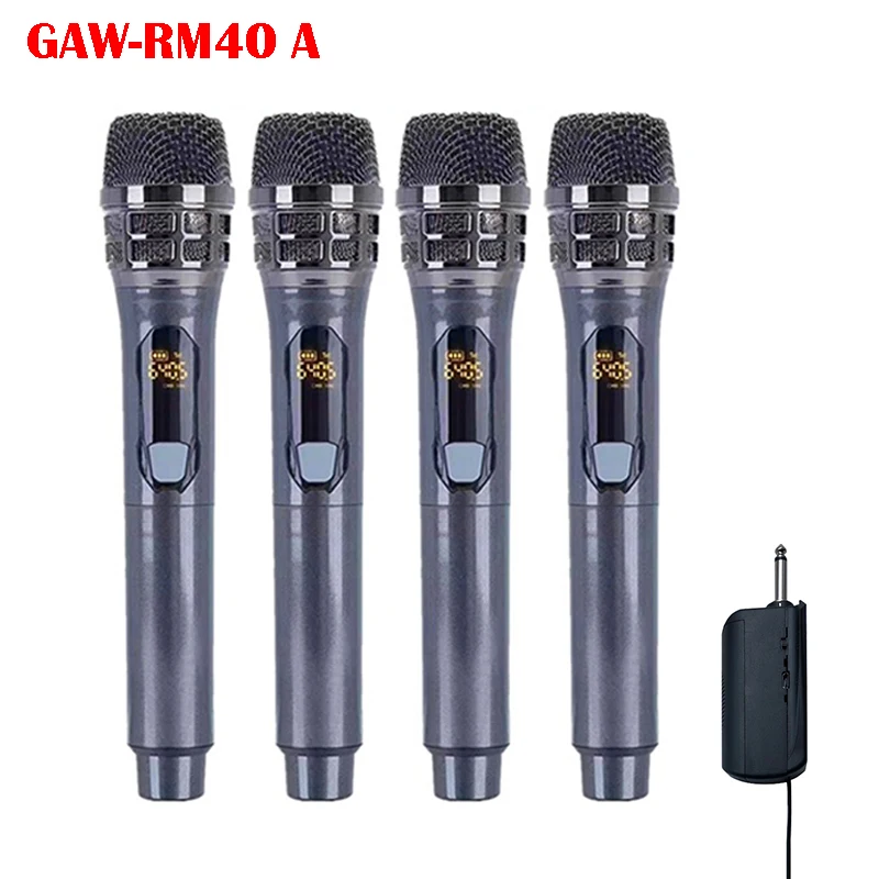 

Professional 1/4 Channels UHF Fixed Frequency Wireless Microphone Handheld Karaoke Microphone for Party Stage Performance Church