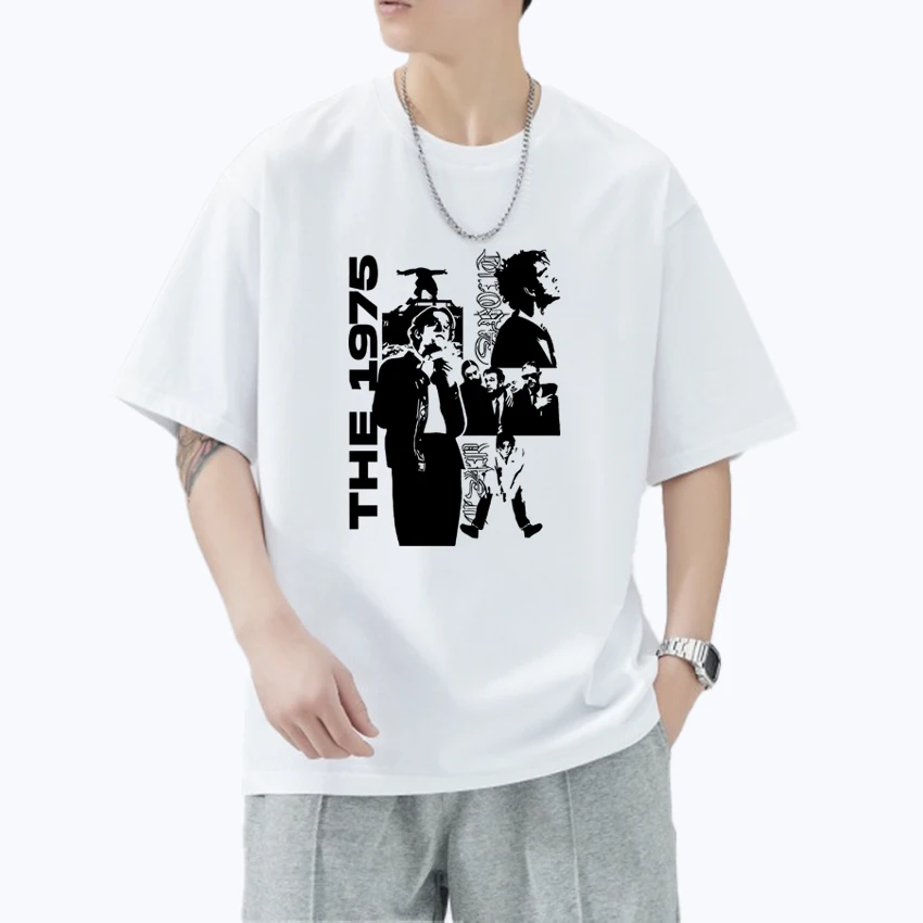 

Rock Band The 1975 Classic Album Print T shirts New Men Women vintage Cotton Tops Unisex Oversized Hip Hop short sleeve T-shirt