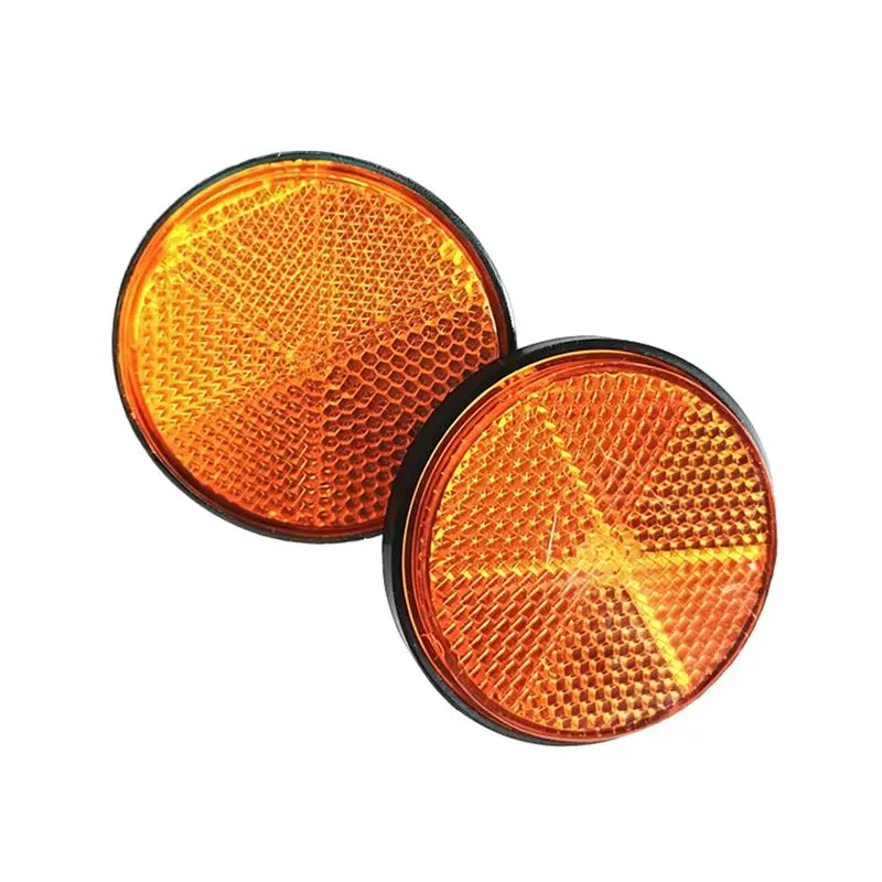 High Visibility Circular Reflector 4Pcs Waterproof for Motorcycle E-Bike Scooter Night Warning Use