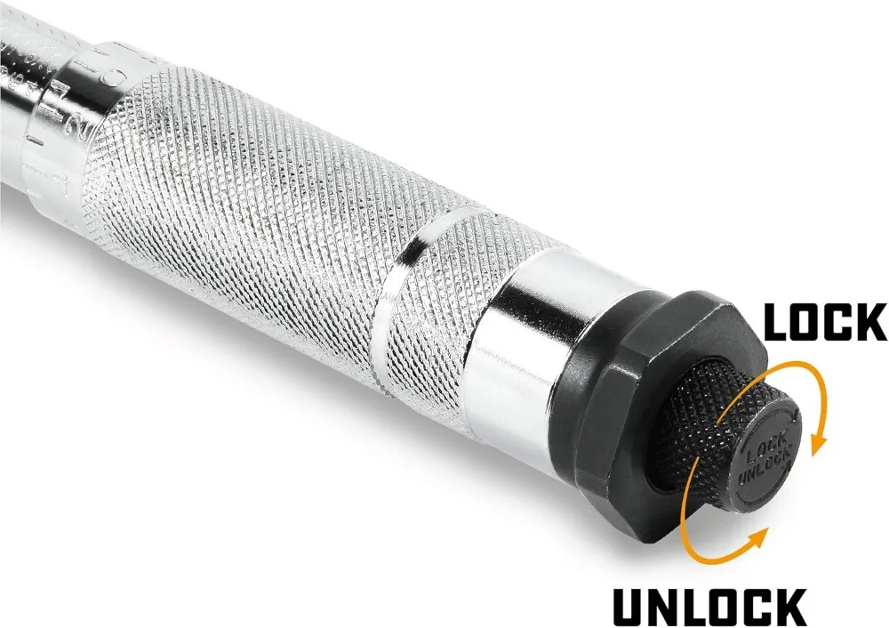 Dual Drive Torque Wrench, 3/8 & 1/2 Inch, 10-150 ft-lbs Range, Micrometer Scale for Precision