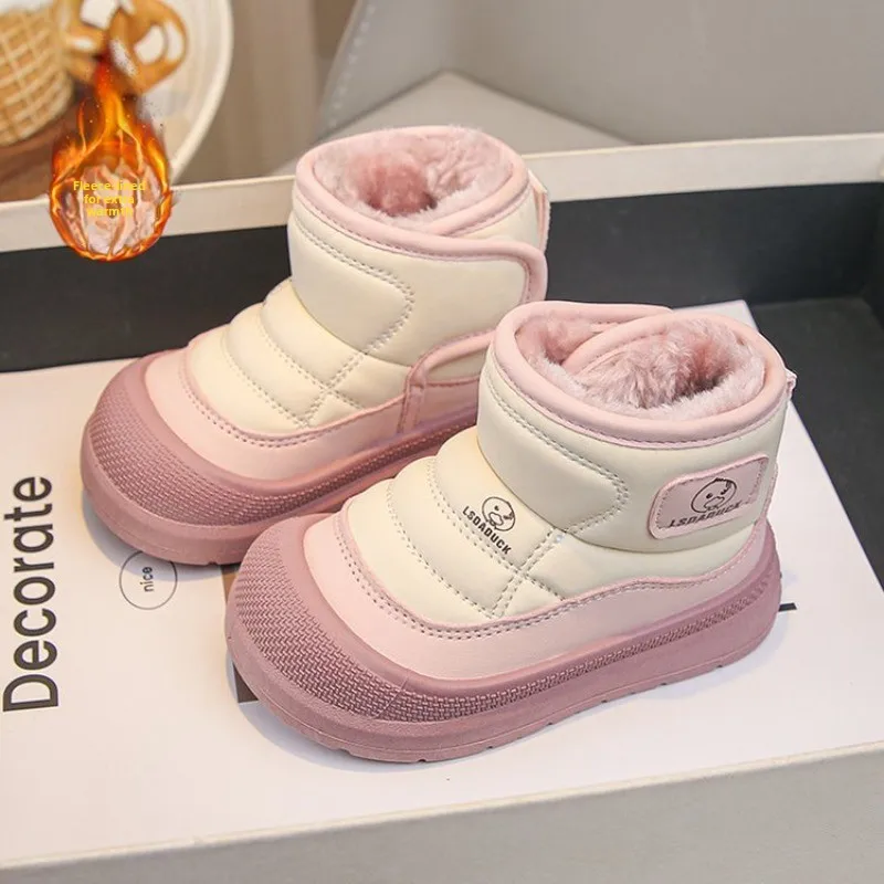 Kinder-Schneestiefel Winter Jungen Plüsch Verdickte Plateau-Baumwollschuhe Bequeme Mädchen Warme Wasserdichte Modische Plüschschuhe – Detail 5