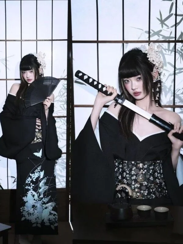 

Традиционное японское кимоно-платье для фотосессий, ретро-одежда для девушек-студенток, этническая женская мода