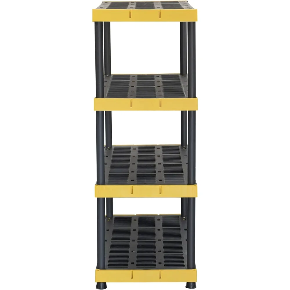 Imagem -03 - Cx®unidade Plástica do Shelving do Armazenamento para o Órgão Interno e Exterior 4-tier Resistente 200lbs Shelf 55 h x 48 w x 20 d cx Preto e Amarelo