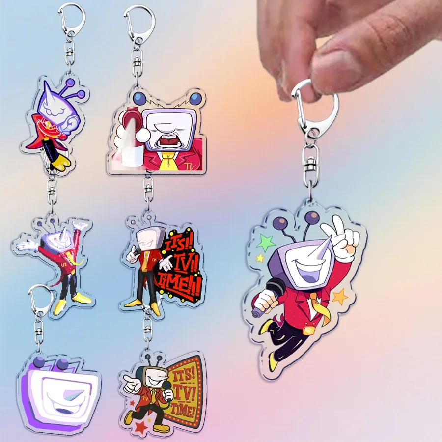 Deltarune Tenna Keychain Accessories Bag Charms Undertale Mr Tenna Antenna Lanino Meme Keychains Keyrings Jewelry Fans Gift