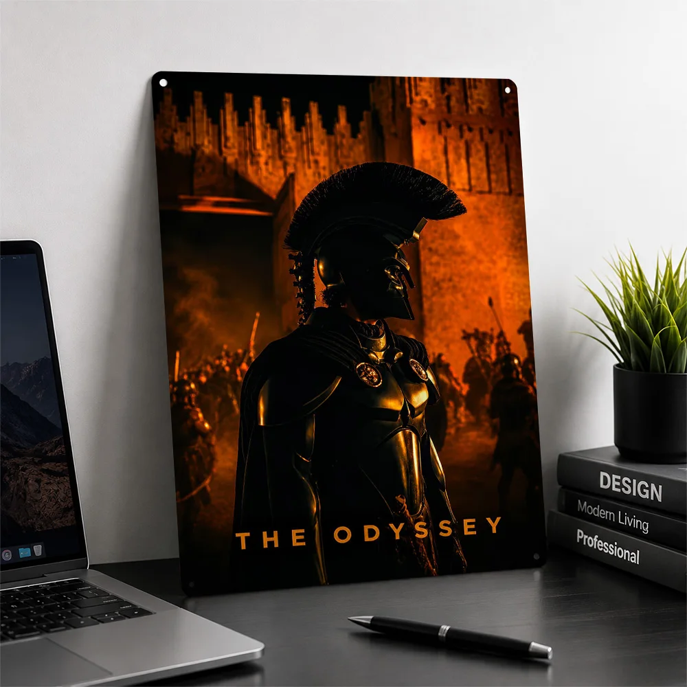 The Odyssey Spartan Warrior 3D Texture Metal Poster Customized Wall Art Tin Sign Gift for Mancave Decor Room Funny Signs Home