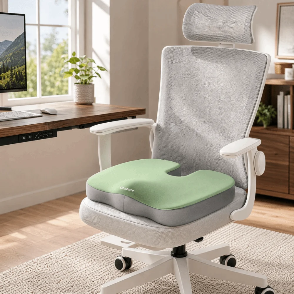 Slow Rebound Memory Foam Seat Cushion Pressure Relief Orthopedic Support Ergonomic Seat Cushion ‌No Collapse Non Slip
