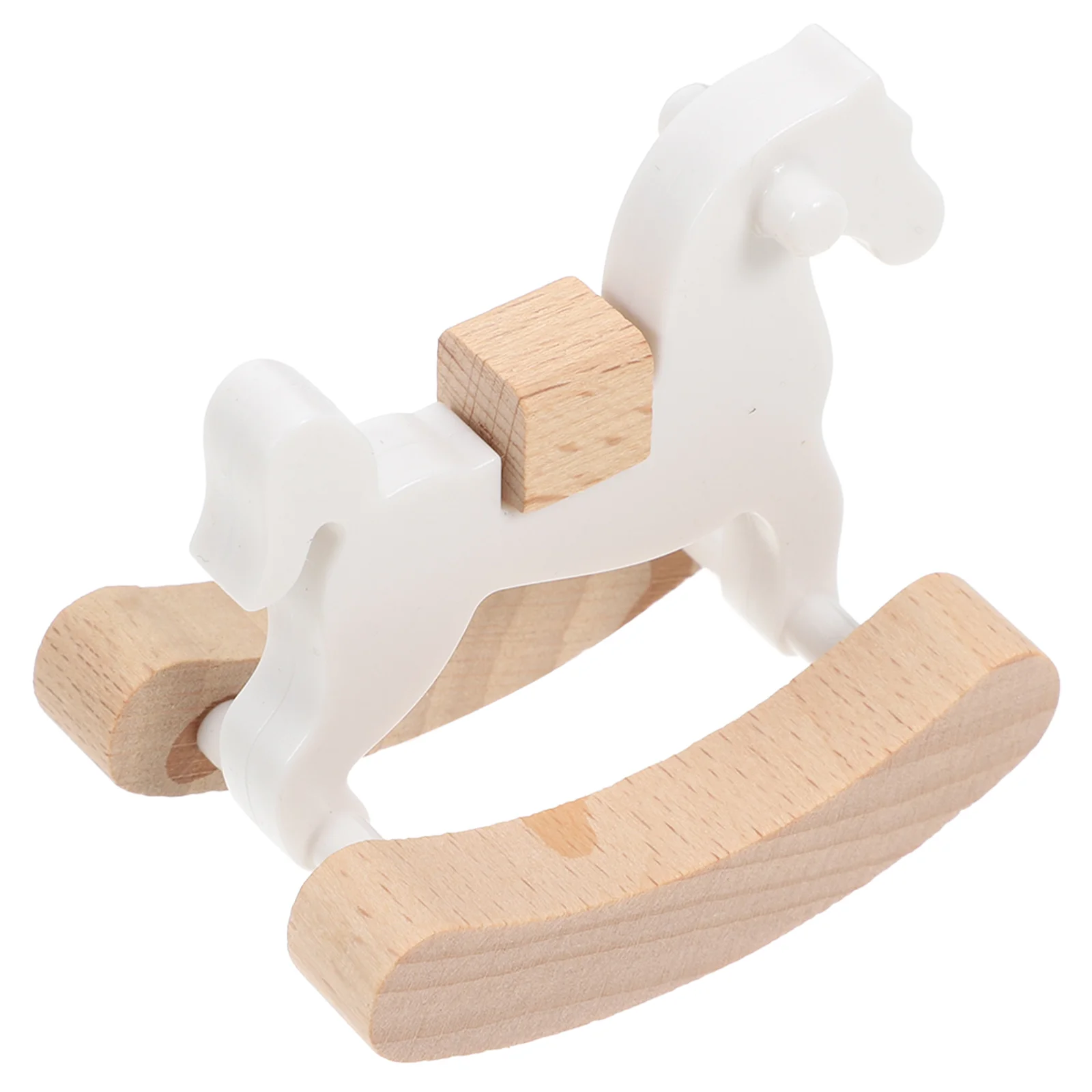 

Mini Wooden Horse Toy Miniature House Furniture Vintage Decor Small Size Easy Storage Photography Prop