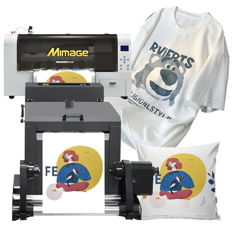 Mimage A3 30CM Roll To Roll Crystal Heat Transfer Pet Film Printing Machine DTF Printer with Automatic Shaker Oven