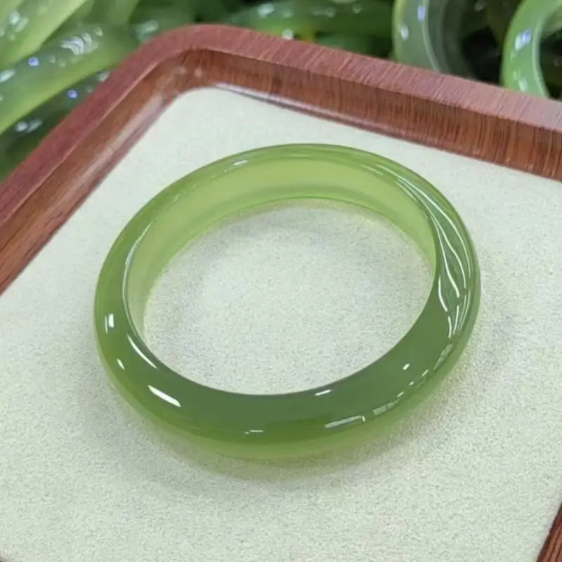 

Light Green Jade Bangle Women Healing Gemstone Fine Jewelry Genuine Grade A Myanmar Jadeite Certified Burma Jade Bangle Bracelet