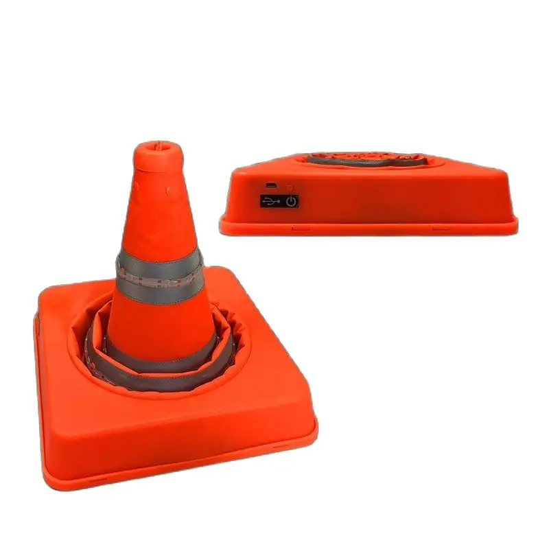 41cm Rechargeable Roadblock Telescopic Reflective Traffic Protective Cone Safety LED Warning light