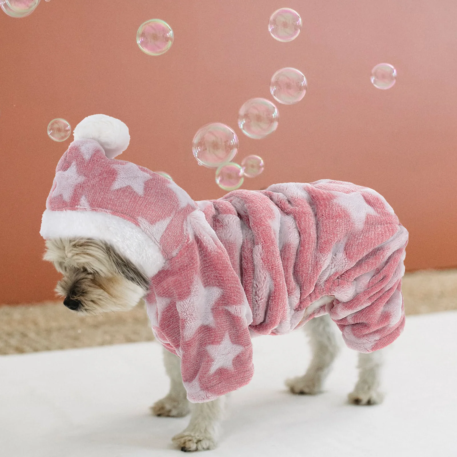 

1Pcs Pet Night Clothes Winter Dog Outfit Adorable Holiday Sleepwear Warm Cozy Garment for Festive Party Occasions