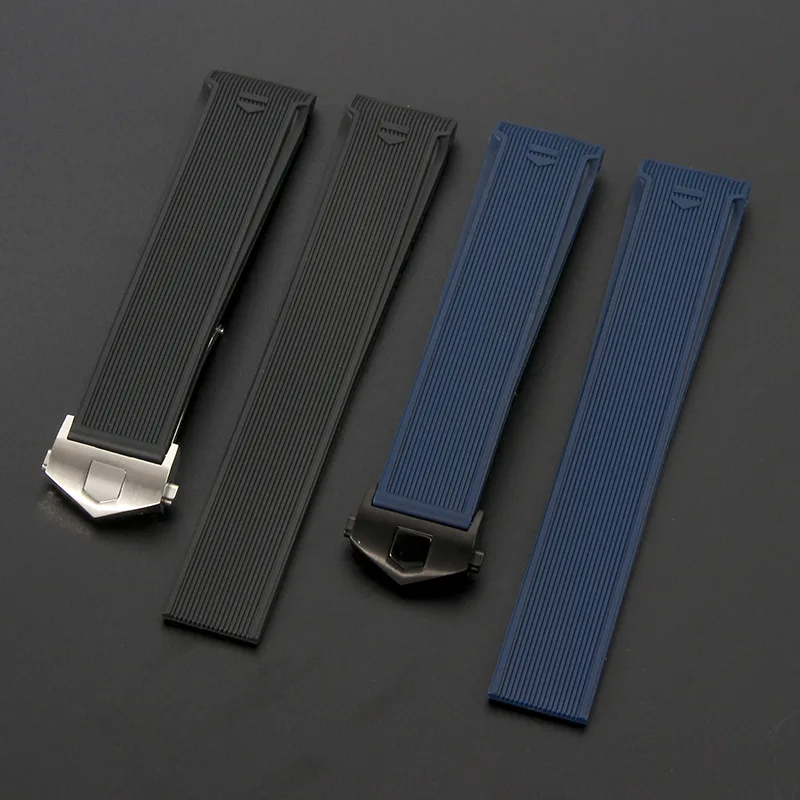 18mm 20mm Stainless Steel Clasps Solid Folding Buckles For TAG Heuer Silicone Leather Double Button Metal Buckle Accessories