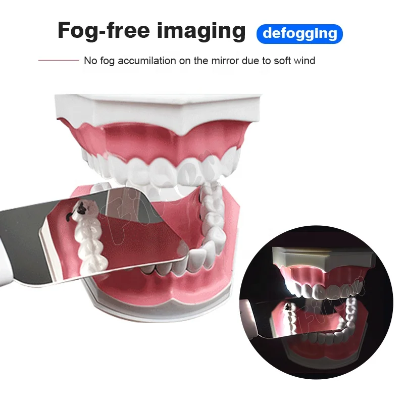 Dental defogging imaging reflector oral LED mirror with generator light dental fog free photo mirror