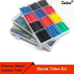 127/328/750pcs Heat Shrink Tubing Wrapping Kit 2:1 Shrinkable Wire Shrinking Wrap Tubing Wire Connect Cover Protection Sleeving