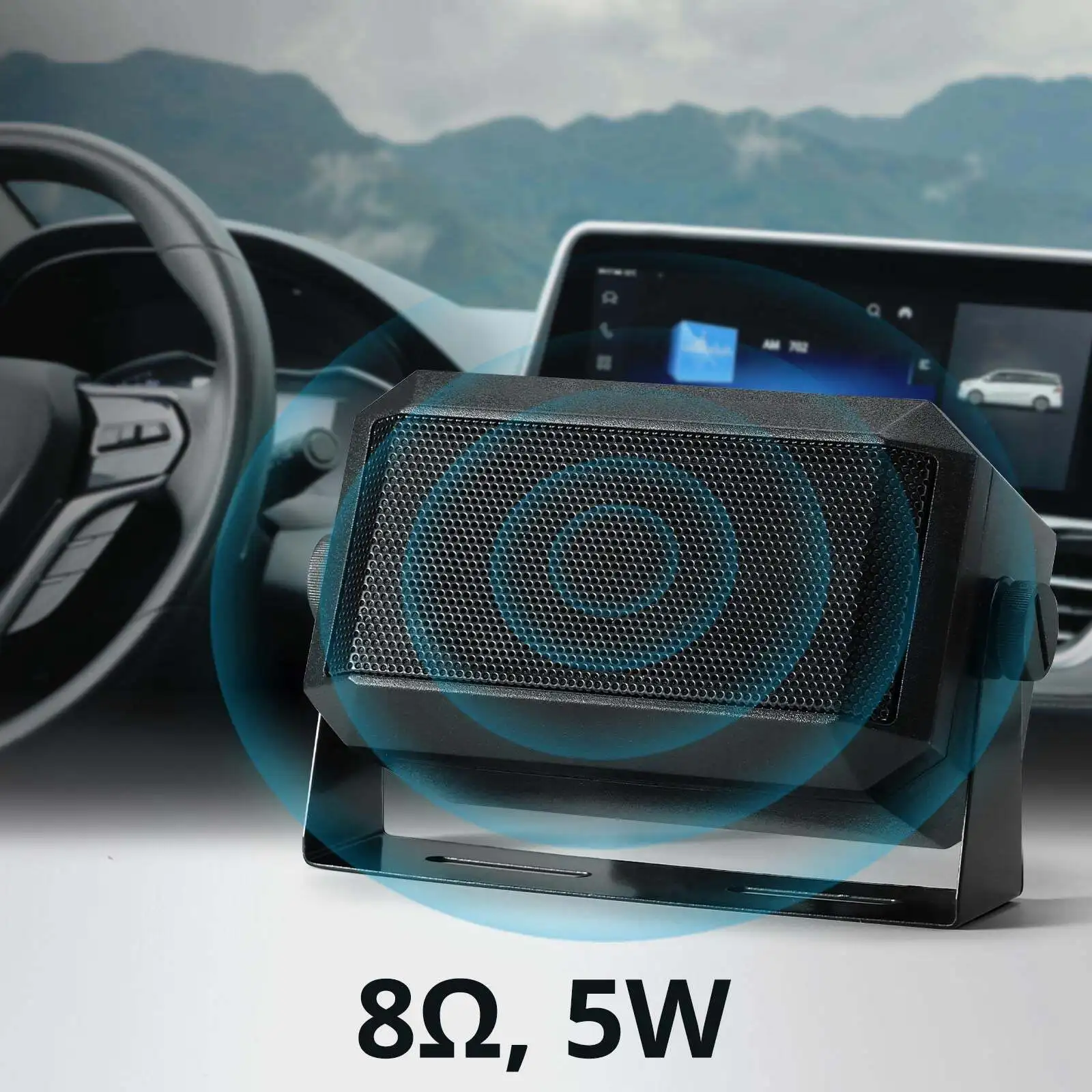 5W 8Ohm External Speaker 1.8M Power Cable 3.5mm Jack Loud Clear Audio Compact for Car Mobile Radio CB Radio 10 Meter Radio