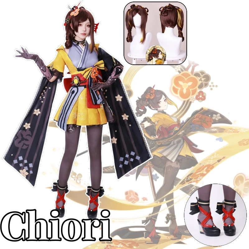 Chiori Anime Game Genshin Impact Cosplay Costume Clothes Wig Shoes Uniform Cosplay Chioriya Boutique Woman Halloween Party