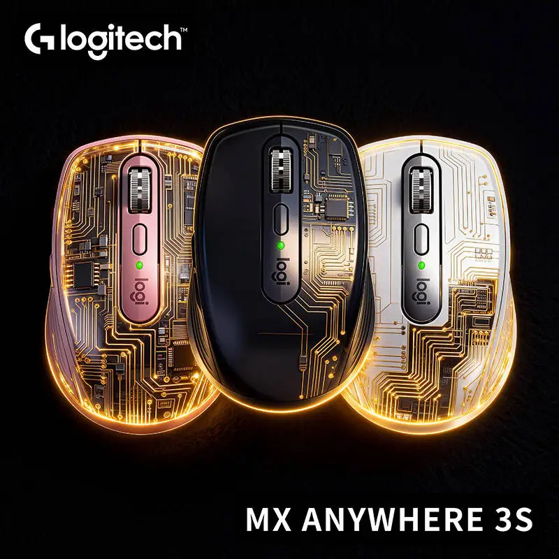 

Logitech MX Anywhere 3S Wireless Mouse 8000 DPI Silent Click Rechargeable Ergonomic for Laptop Office Gaming Travel