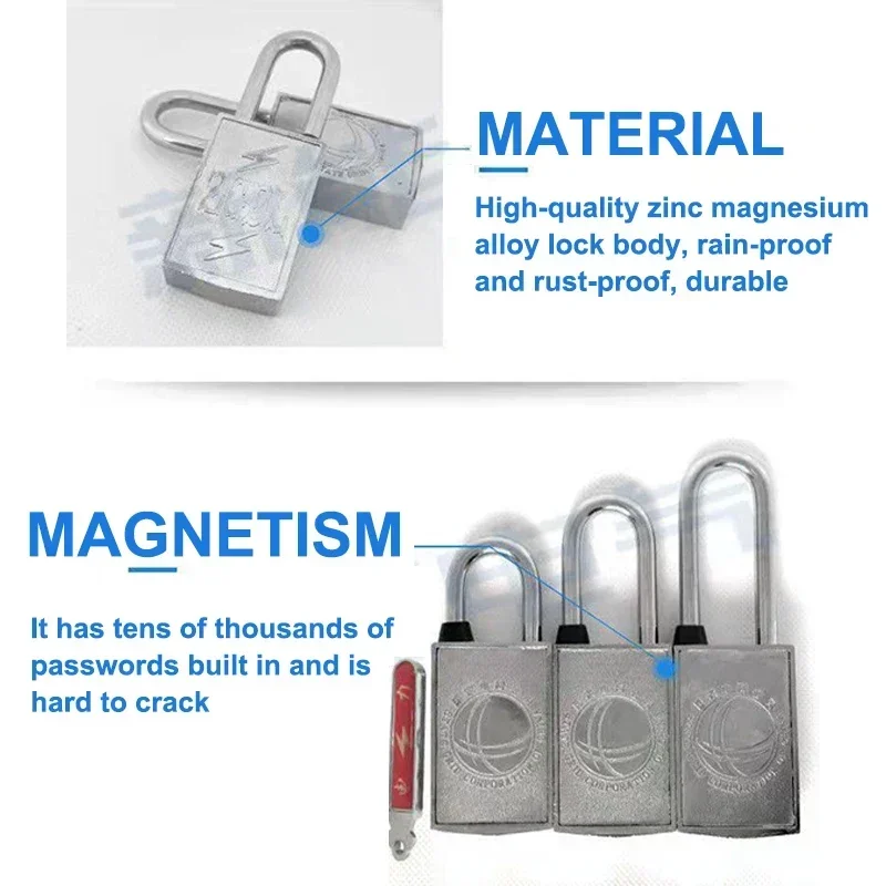 Magnetic Induction Code Lock on Magnetic Padlock Magnetic Bar Lock Universal Key Power Meter Box Lock Metering Box Lock
