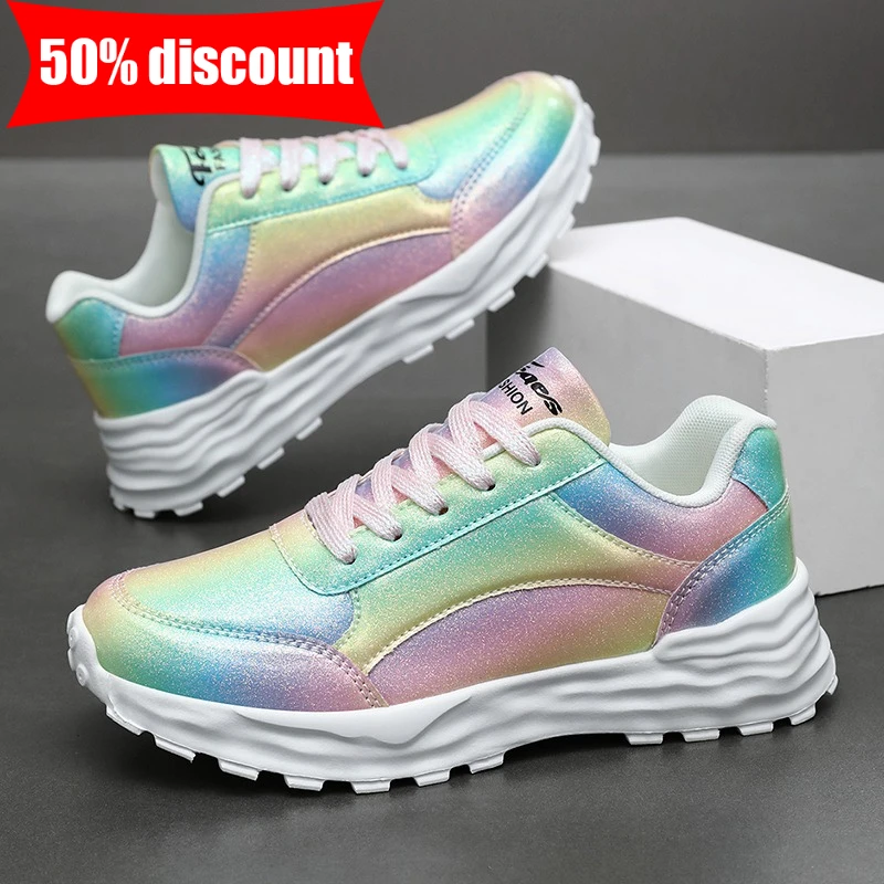 

Women Sneakers New Fashion Multi Color Street Walking Comfortable Soft Soled Casual Shoes Anti Slip Sports Fitness Shoes Women