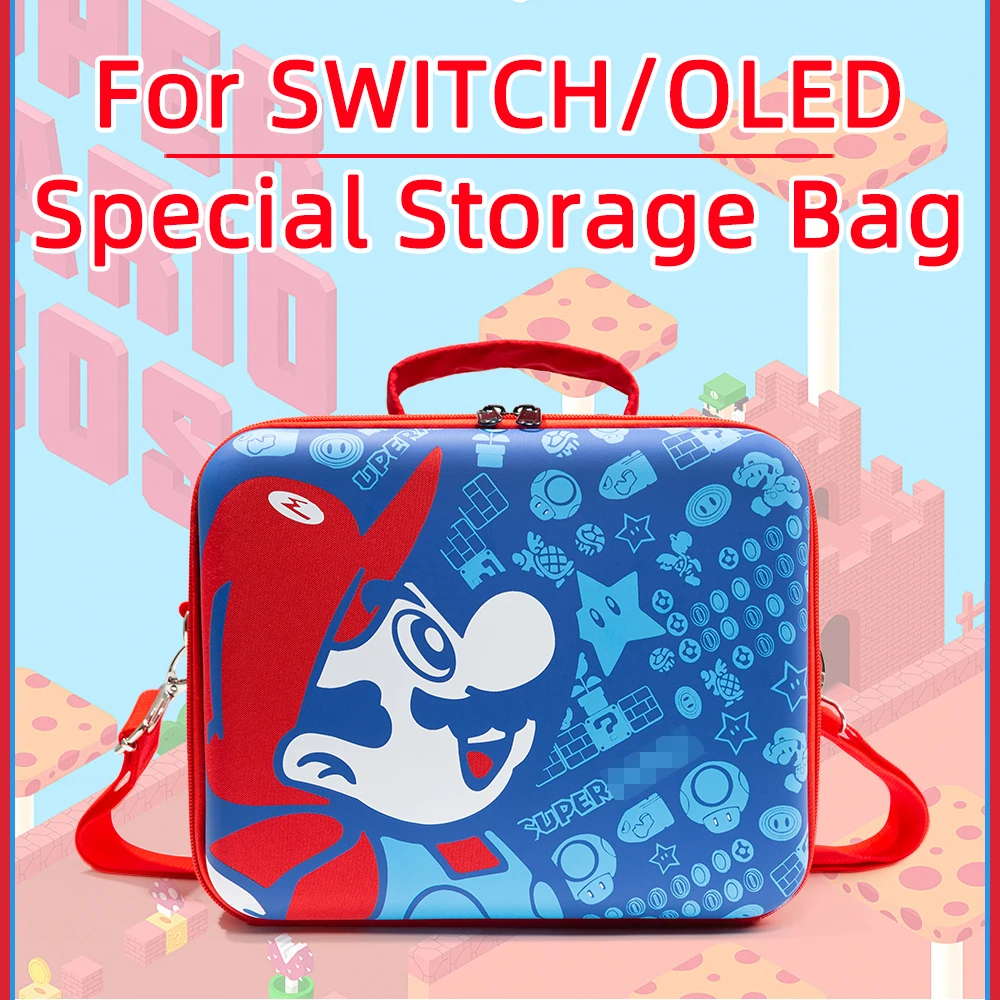 Dla Nintendo Switch OLED Bag Switch etui duży niebieski/czerwona torba podróżna futerał do przenoszenia sztywne etui Shell Storage Ba