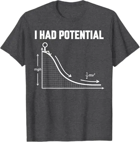 Y2k Wasted Potential Designs Herrenbekleidung Lustiges T-Shirt „I Had Potential“ Sarkastisches Minimal-Zitat Wissenschaft Humor Spruch T-Shirt Baumwolle – Detail 8