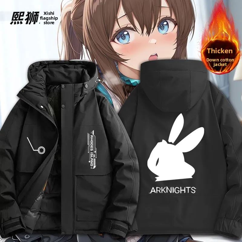 

Утепленная хлопковая куртка Thiened, зимняя теплая верхняя одежда, коллаборация с Ark, молодежная мода, приталенный крой, пальто с капюшоном