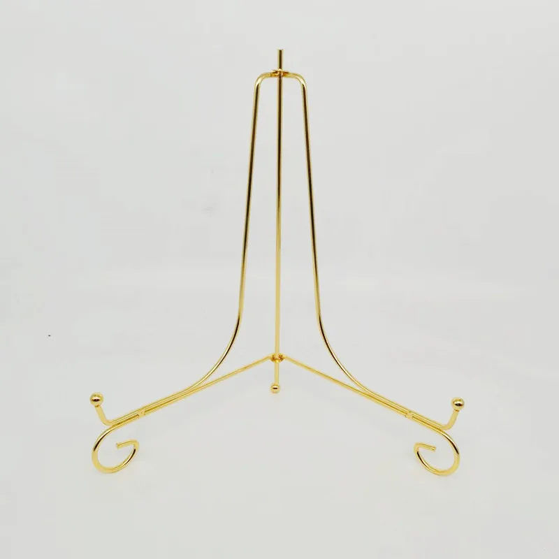 Hot Sale 6 Inch 8 Inch 10 Inch Gold Color Board Bracket Iron Easel Home Decoration Photo Frame Bracket