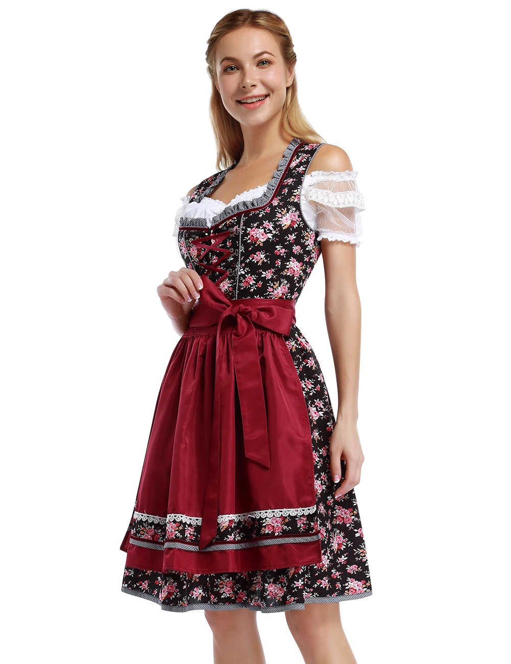 Traditional Women's German Dirndl Dress Oktoberfest Costume Dresses for Bavarian Oktoberfest Festival 2024 Halloween Cosplay Fan