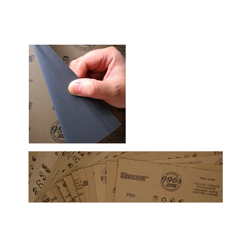 996A 9"x11" Wet & Dry Waterproof Abrasive Sandpaper Sheets Sand Paper 60-10000 Grit A4 Paper For Car Glass Paint Polishing