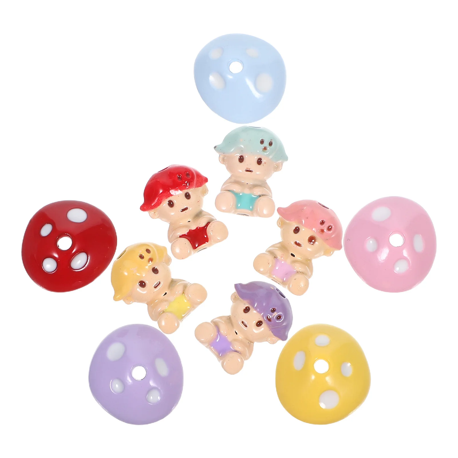 

5 Sets Mushroom Beads Charms for Necklace Pendant Bracelet Jewelry Making Accessories