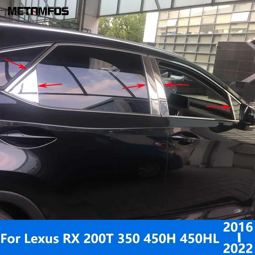 

Оконная центральная стойка B C, накладка на стойки для Lexus RX 200T 350 450H 450HL 2016-2019 2020 2021 2022, аксессуары из нержавеющей стали