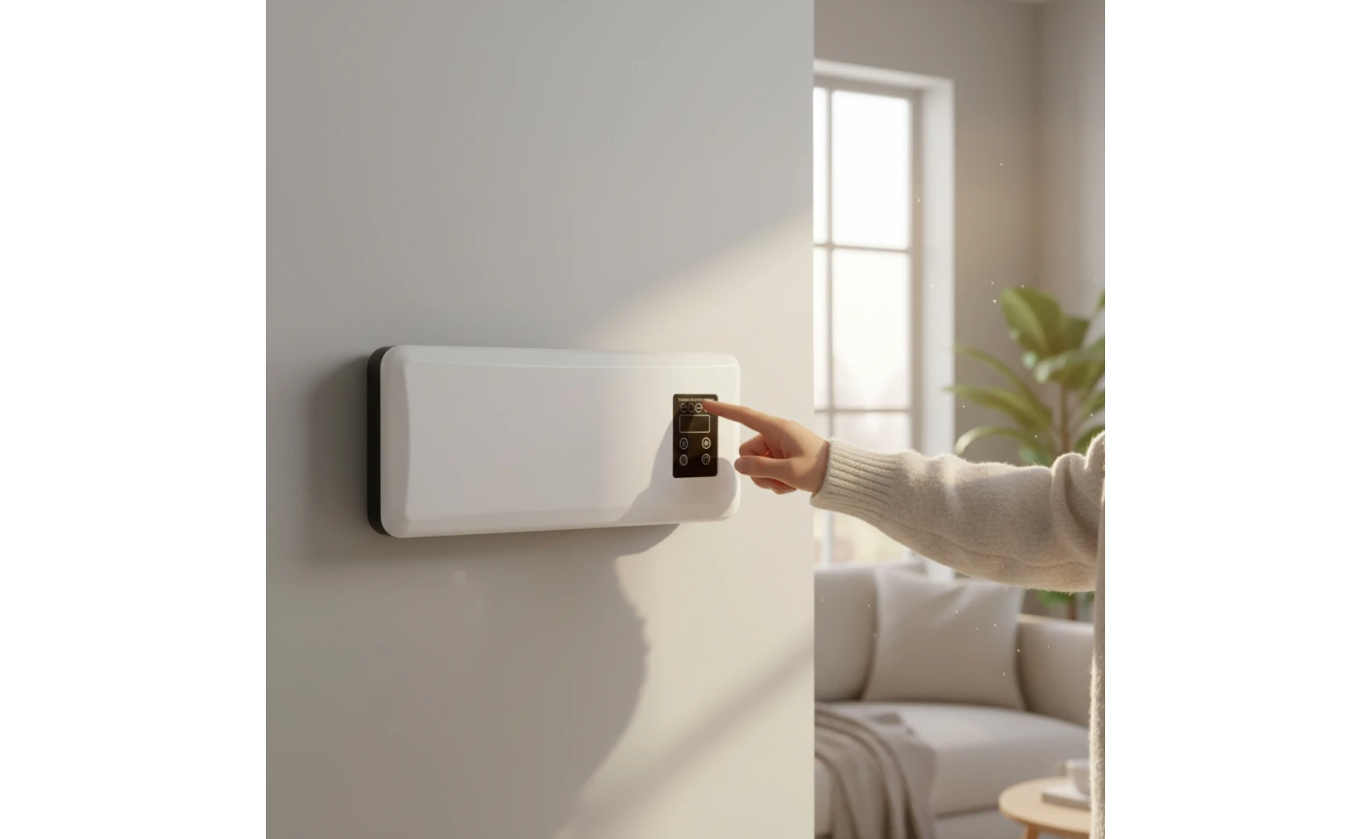 Electric Wall Heater Black Control Panel Wall-Mounted Heater Home Heating Modern Easy-Mount Electric Wall Heater Black Control Panel Wall-Mounted Heater Home Heating Modern Easy-Mount