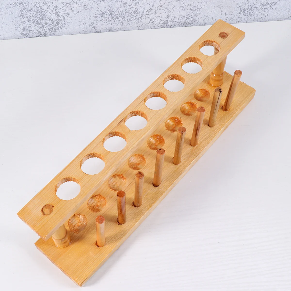 6- Slot Test Tube Rack, Wooden Test Tube Rack Holder, Test Tube Rack with 6 Drying, Test Tube Storage Organization Stand, Pipe