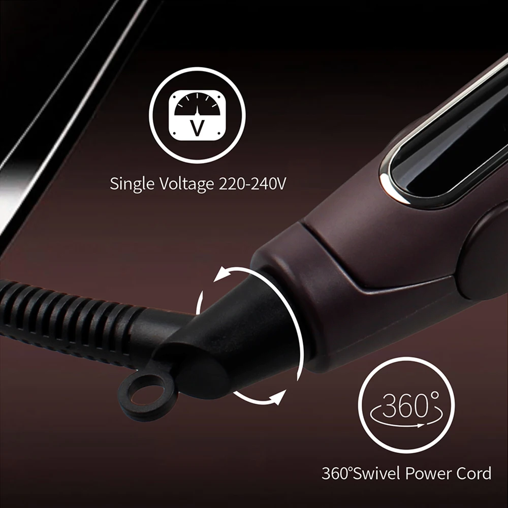 MADAMI Hair Straightener and Curler 230°C Ceramic Coating Floating Plate Quick Heating Hair Flat Iron For Salon Tools 220V-240V view 5