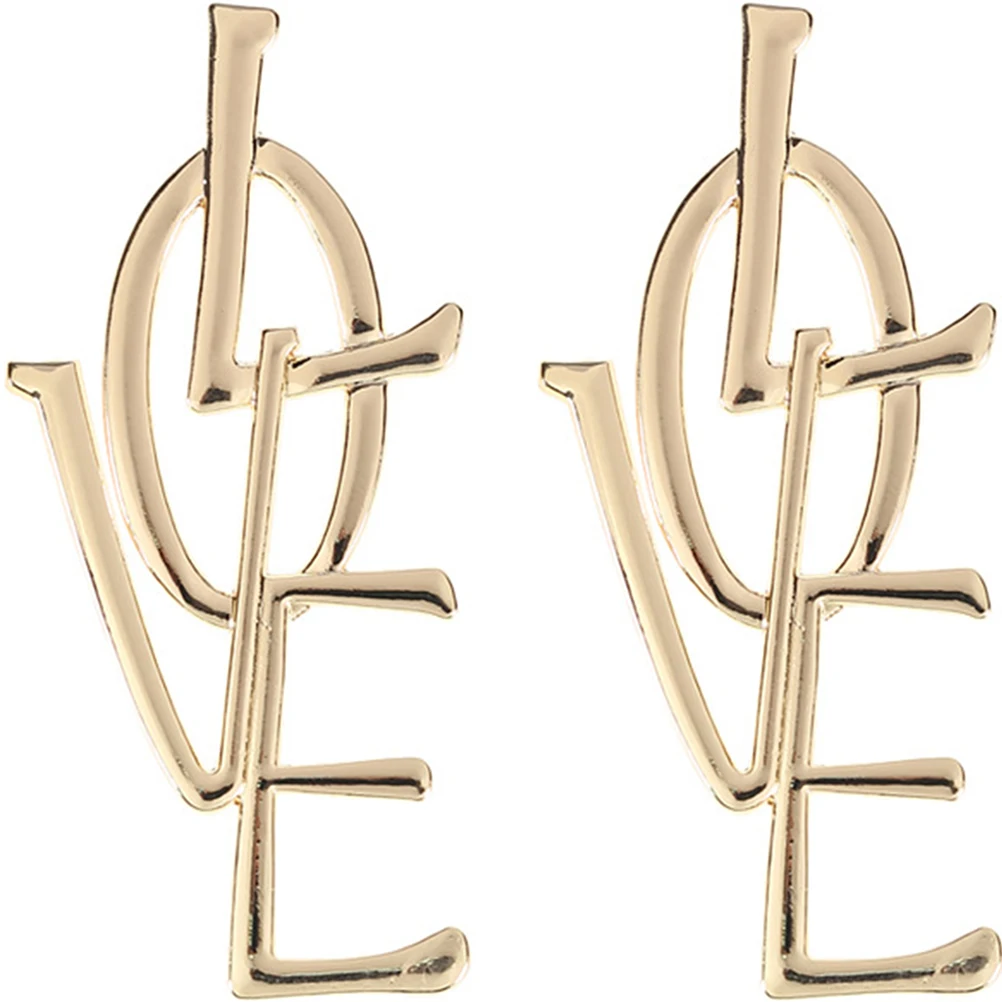

1Pair Long Love Letter Earrings Lightweight Stylish Dangle Drop for Women Romantic Party Jewelry Earrings,pendant Earrings