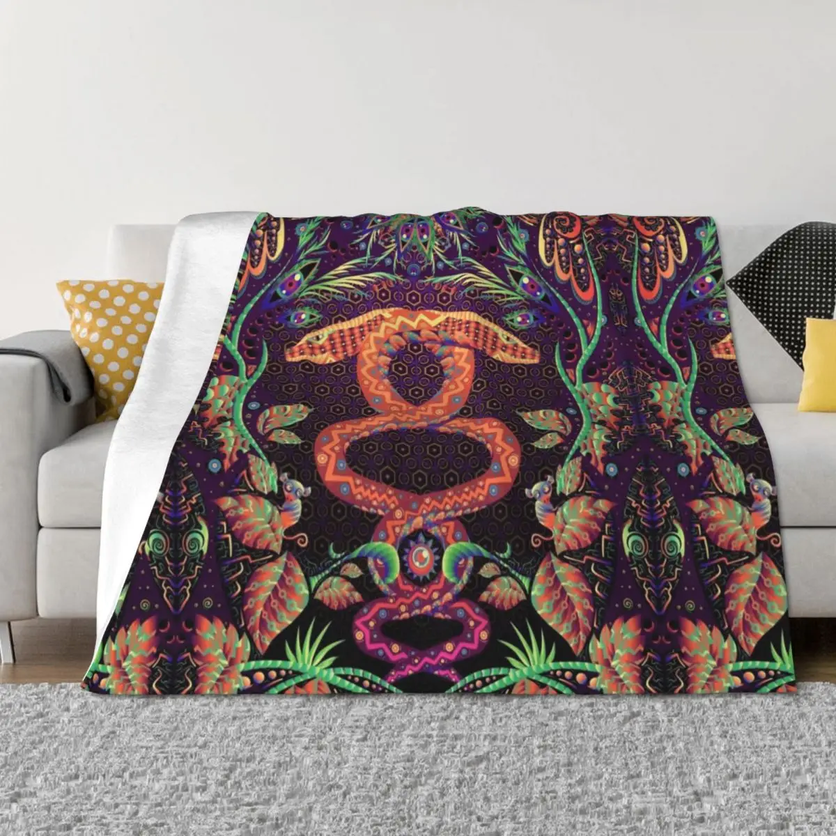 

Psychedelic Ayahuasca snake spirit Throw Blanket Summer Thermal Single Blankets