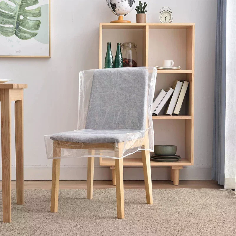 Transparent Plastic Chair Cover Protective Cover PVC Dining Chair Cover Universal Waterproof Oil-proof Anti Scratch Chair Cover