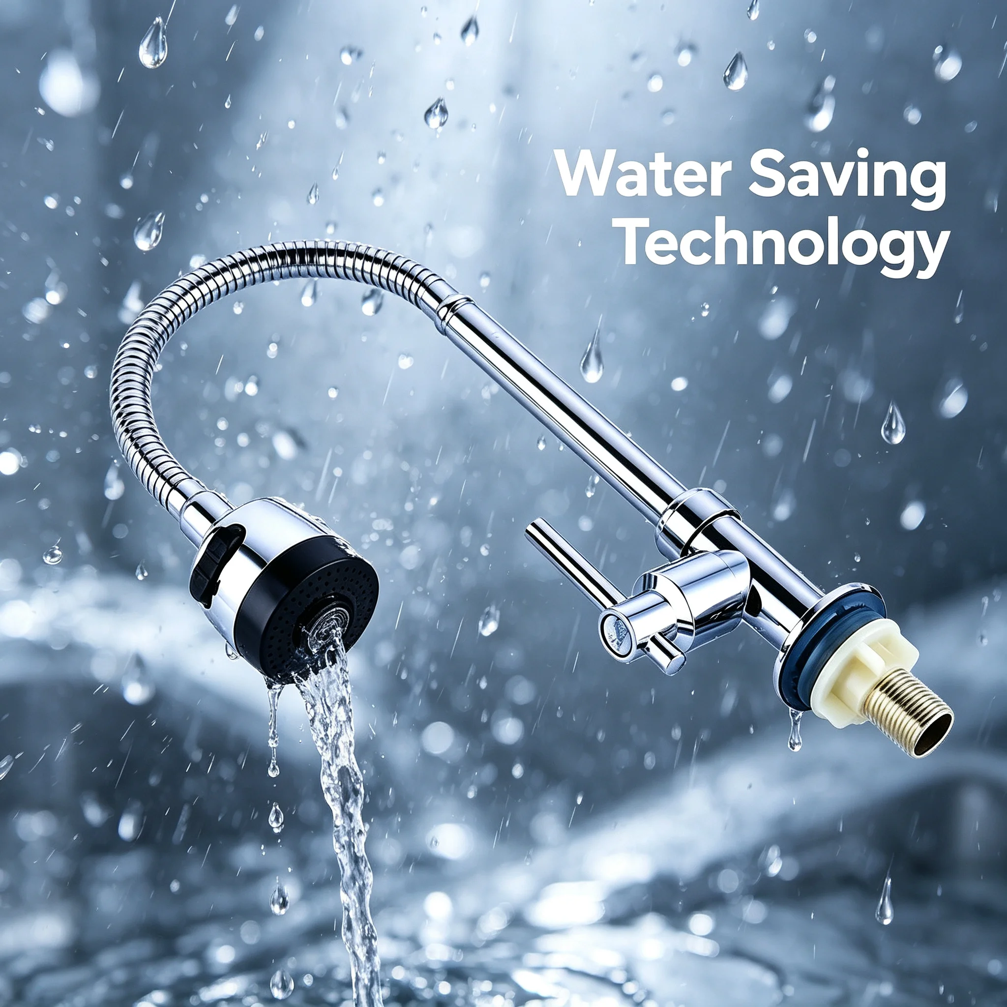 Chrome Polished Single Hole Kitchen Sink Faucet with Flexible Bendable Hose 330mm Height Utility Tap for Laundry Garden Sink