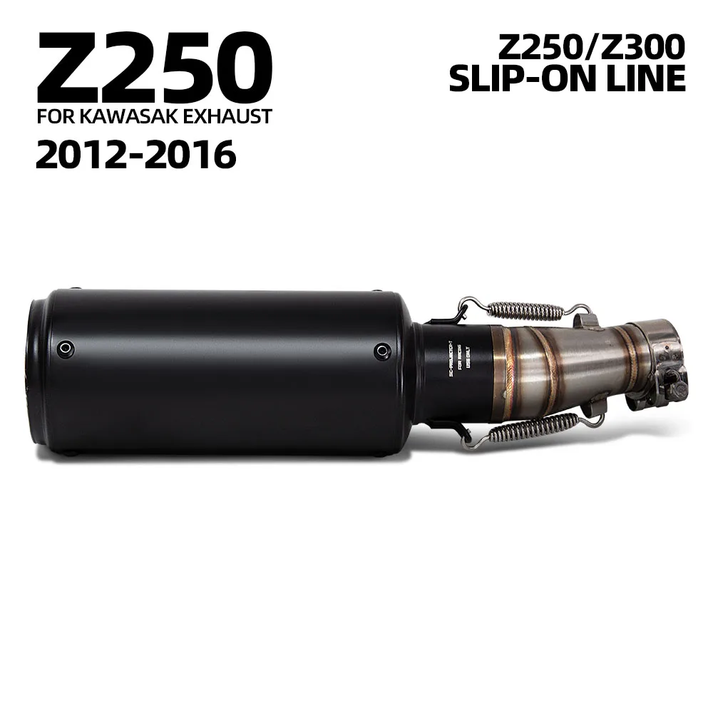 

Motorcycle Exhaust Slip on Line Stainless Middle Pipe Project Muffler For Kawasaki Ninja250 Ninja 300 Z250 Z300 2012-2016