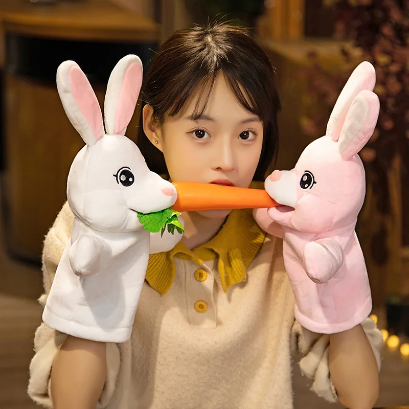 35cm bebê mão fantoche brinquedo de pelúcia dos desenhos animados coelho role play contar história pano boneca brinquedos educativos para crianças