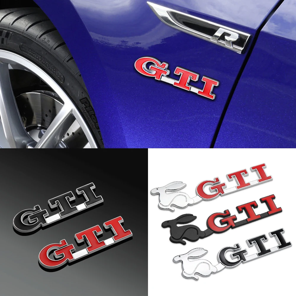 

3D Metal GTI Emblem Car Styling Body Decoration Sticker Auto Refit Accessories For Volkswagen VW Passat Beetle Golf Polo Touareg